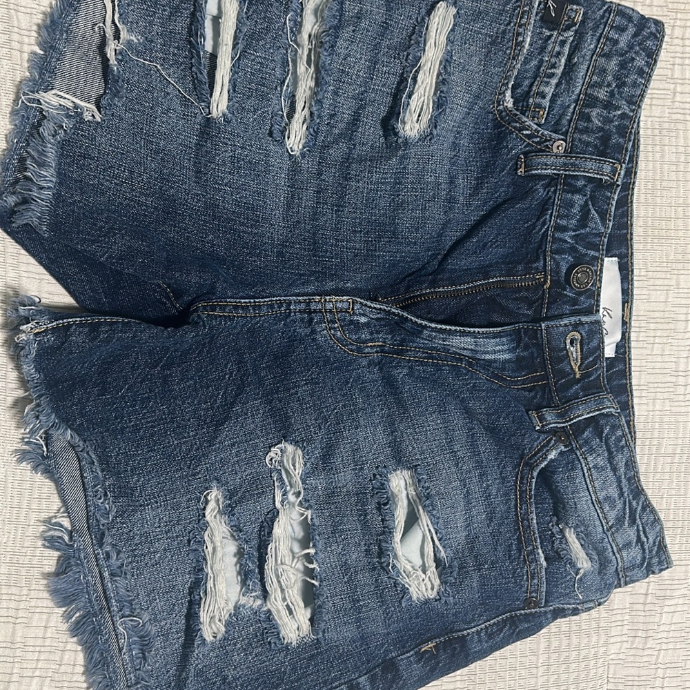 KanCan Blue Distressed Jean Shorts